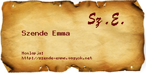 Szende Emma névjegykártya